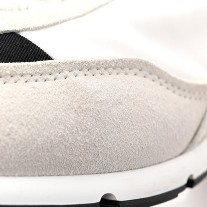 Chanel Nylon Suede Kidskin Calfskin Logo Sneakers 39 White Black 10 of 12