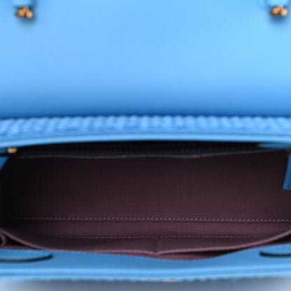 Versace Raffia La Medusa Chain Tote Blue 5 of 10