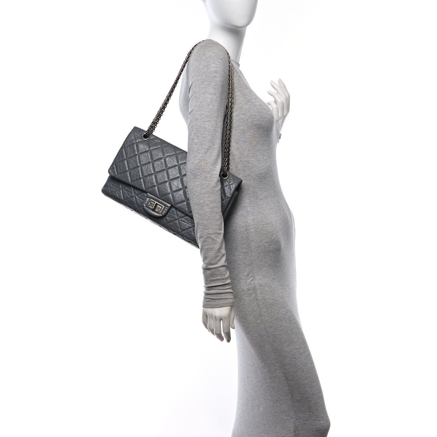 Chanel Aged Calfskin Quilted 2.55 Reissue 227 Flap Grey 2 of 11