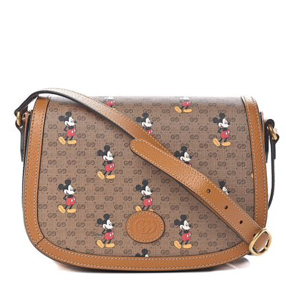 Gucci X DISNEY Mini Vintage GG Supreme Monogram Mickey Mouse Small Flap Messenger Bag Beige Vintage Sun Oil 1 of 11