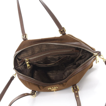 Prada Tessuto Nylon Saffiano Tote Corinto 5 of 19