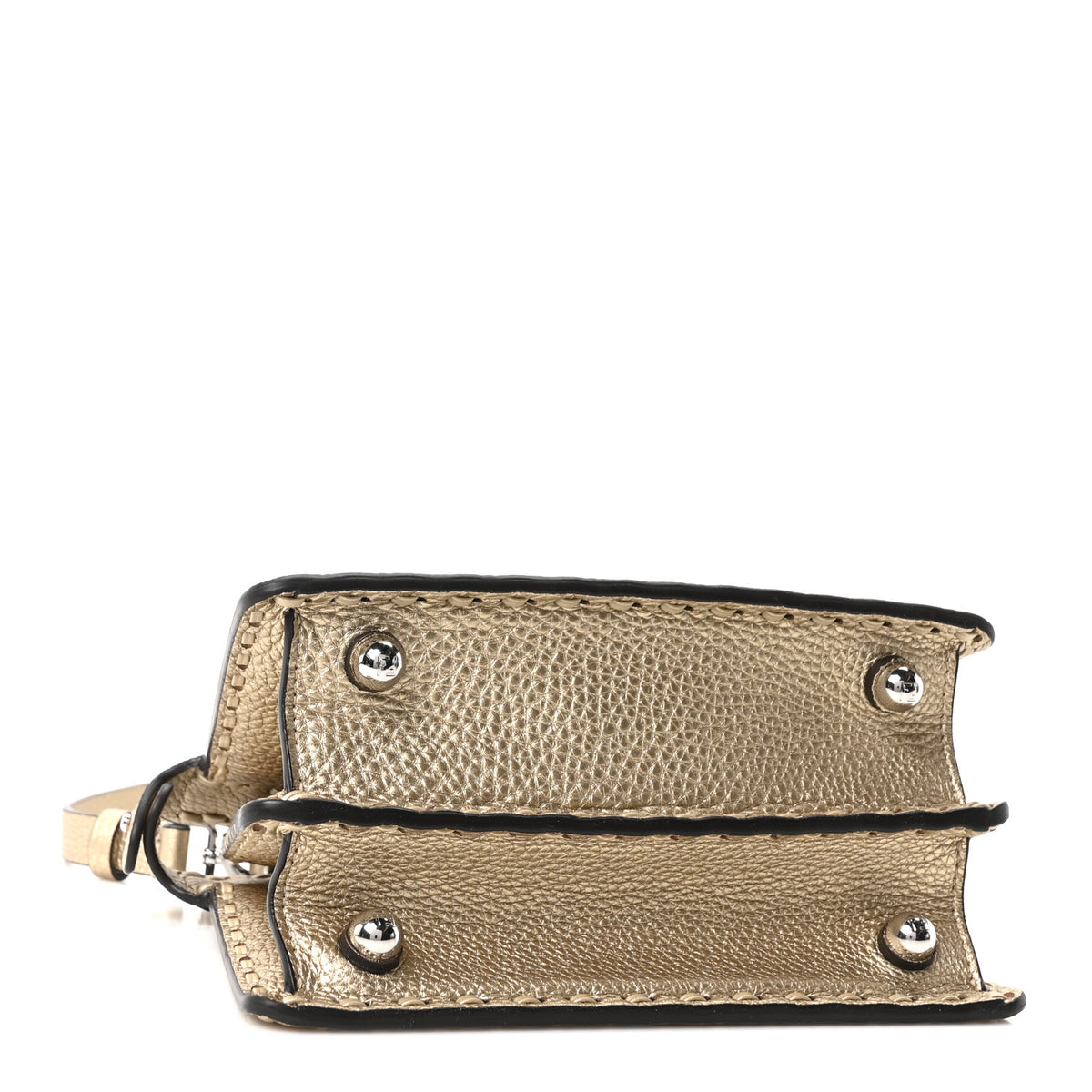 Metallic Cuoio Roma Sellerissima Nappa Sintetica Tape Stitch Petite Peekaboo I SEE U Iconic Satchel Platino