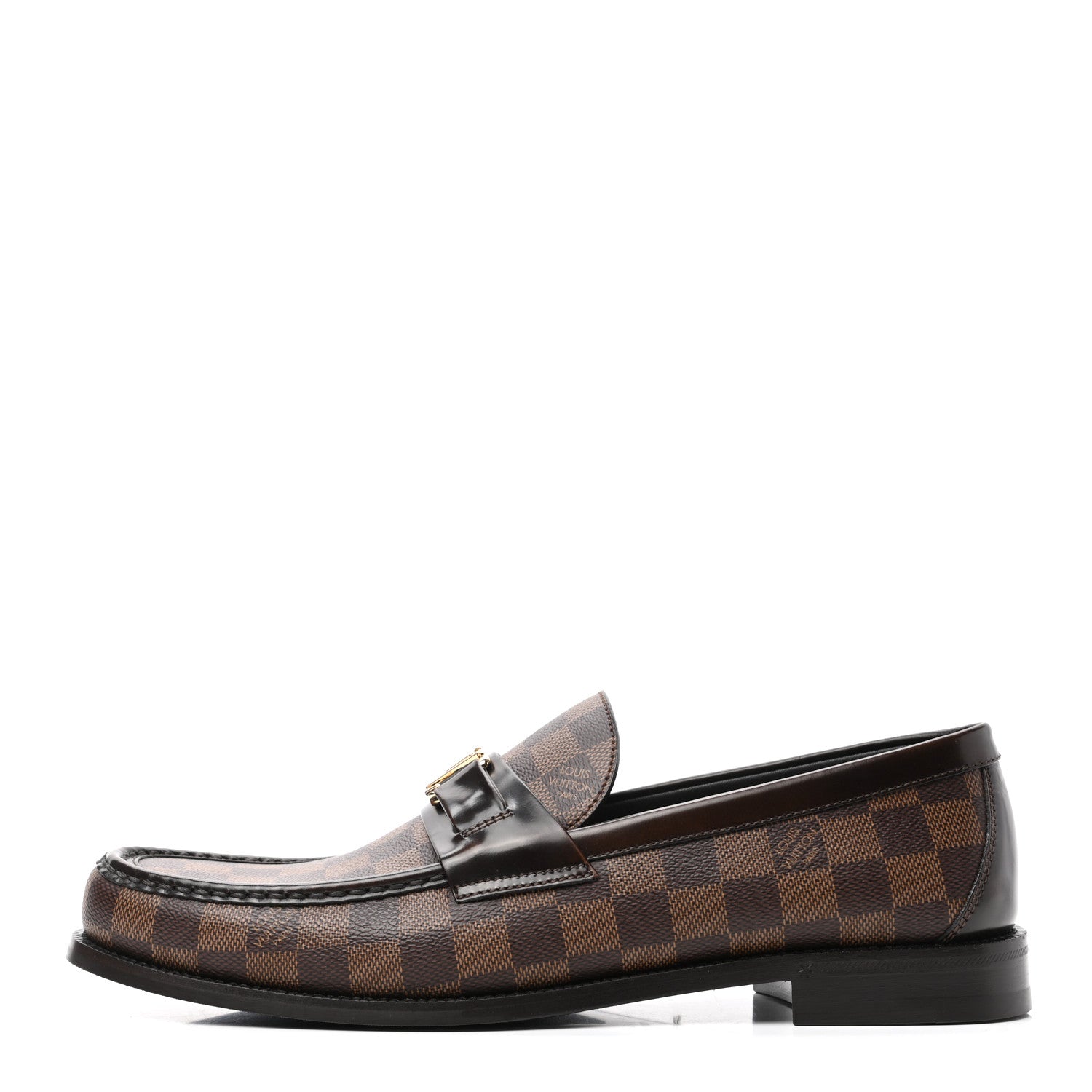 Louis Vuitton Damier Ebene Calfskin Mens Major Loafers 10 1 of 9