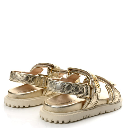 Christian Dior Laminated Sheepskin Cannage Dioract Sandals 39.5 Pale Gold 5 of 11
