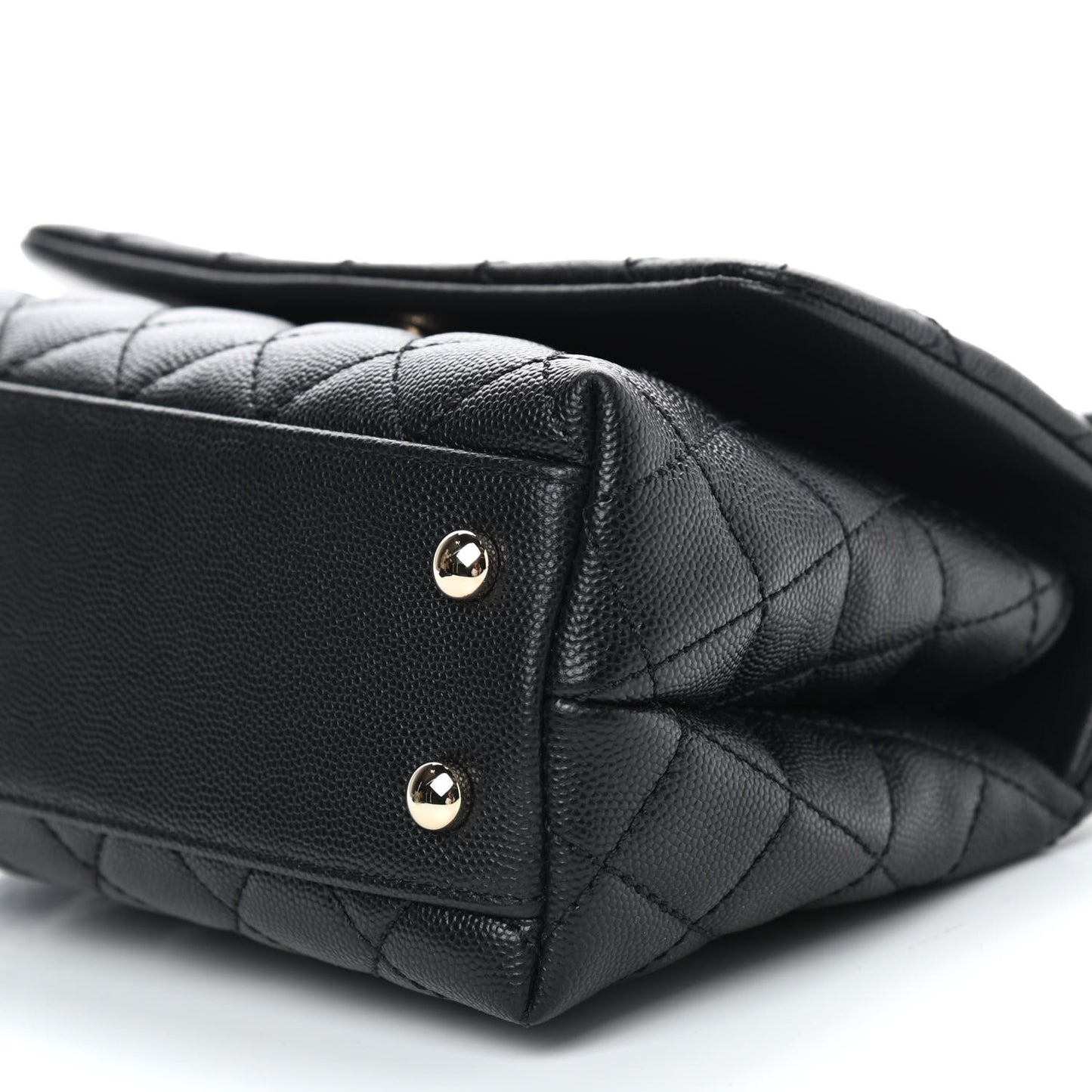 Caviar Quilted Mini Coco Handle Flap Black