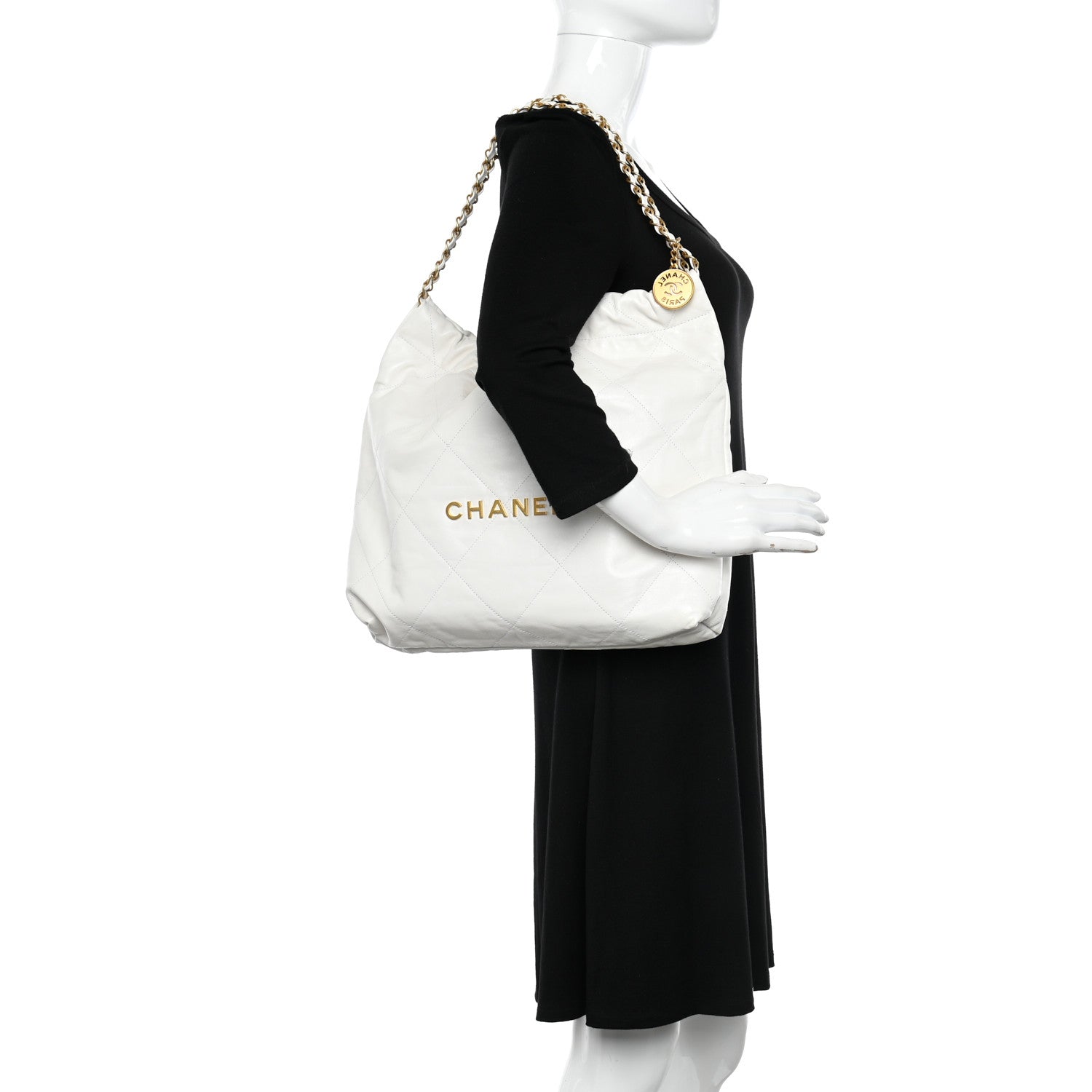 Chanel Shiny Calfskin Quilted Chanel 22 White 2 of 12