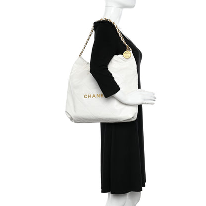Chanel Shiny Calfskin Quilted Chanel 22 White 2 of 12