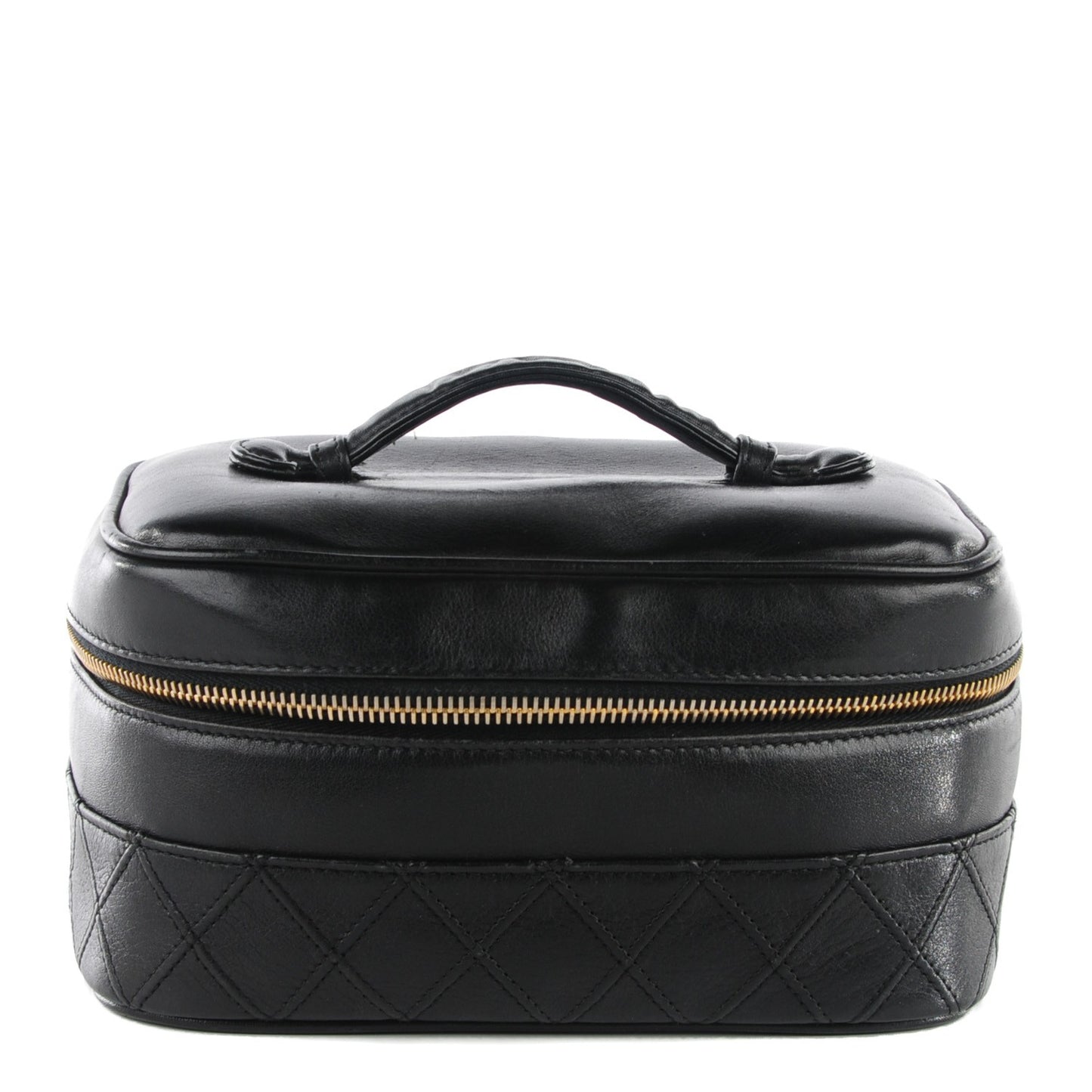 Lambskin Vanity Cosmetic Case Black