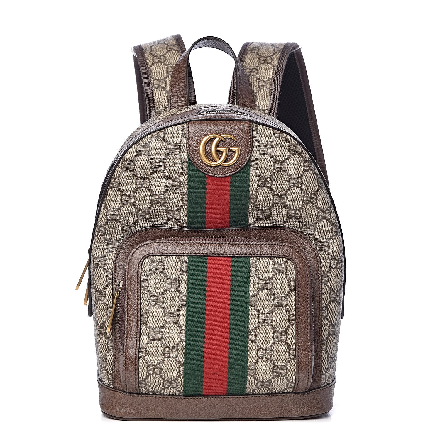 Gucci GG Supreme Monogram Calfskin Web Small Ophidia Day Backpack Beige Ebony New Acero 1 of 10