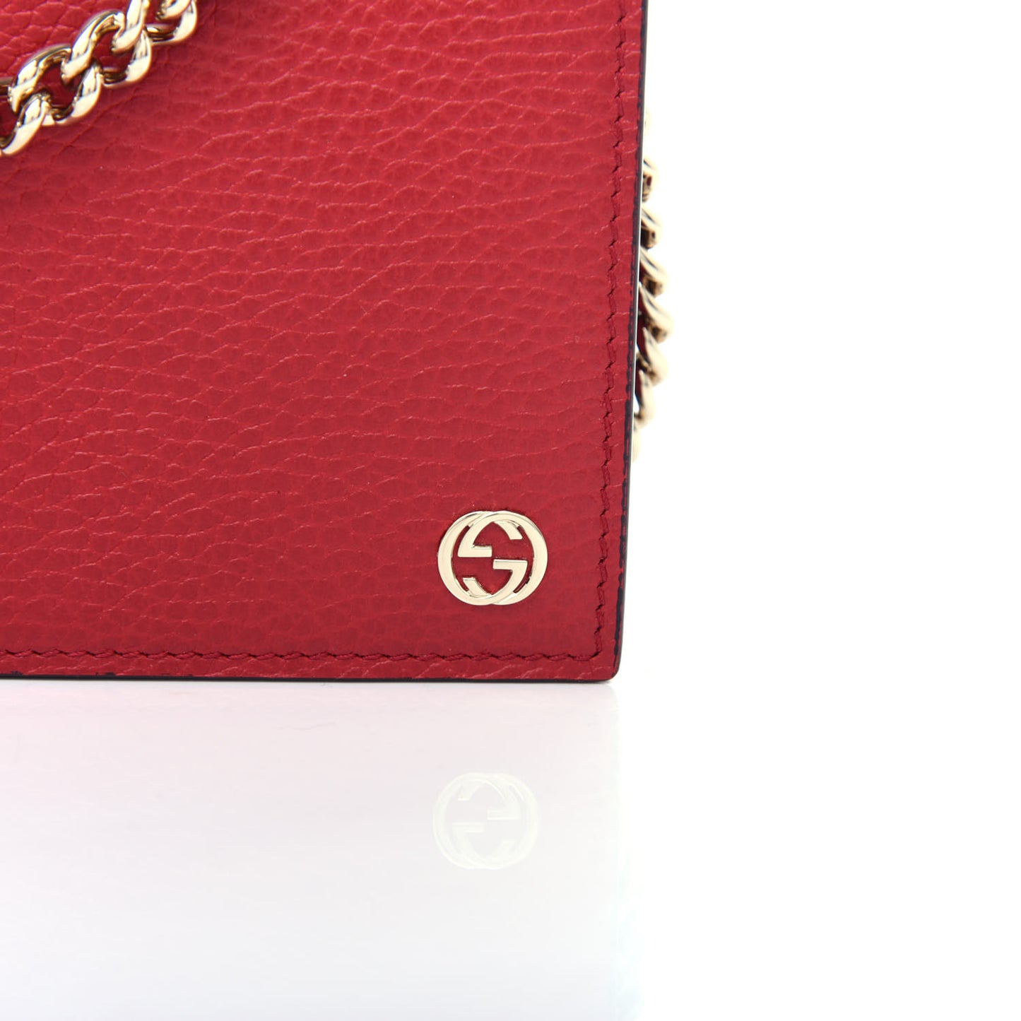 Dollar Calfskin Medium Betty Chain Wallet Tabasco