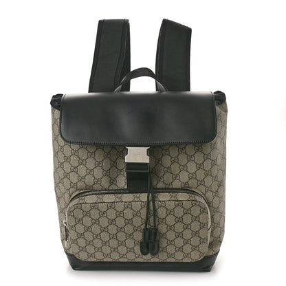Gucci GG Supreme Monogram Single Buckle Backpack Beige Black 1 of 10
