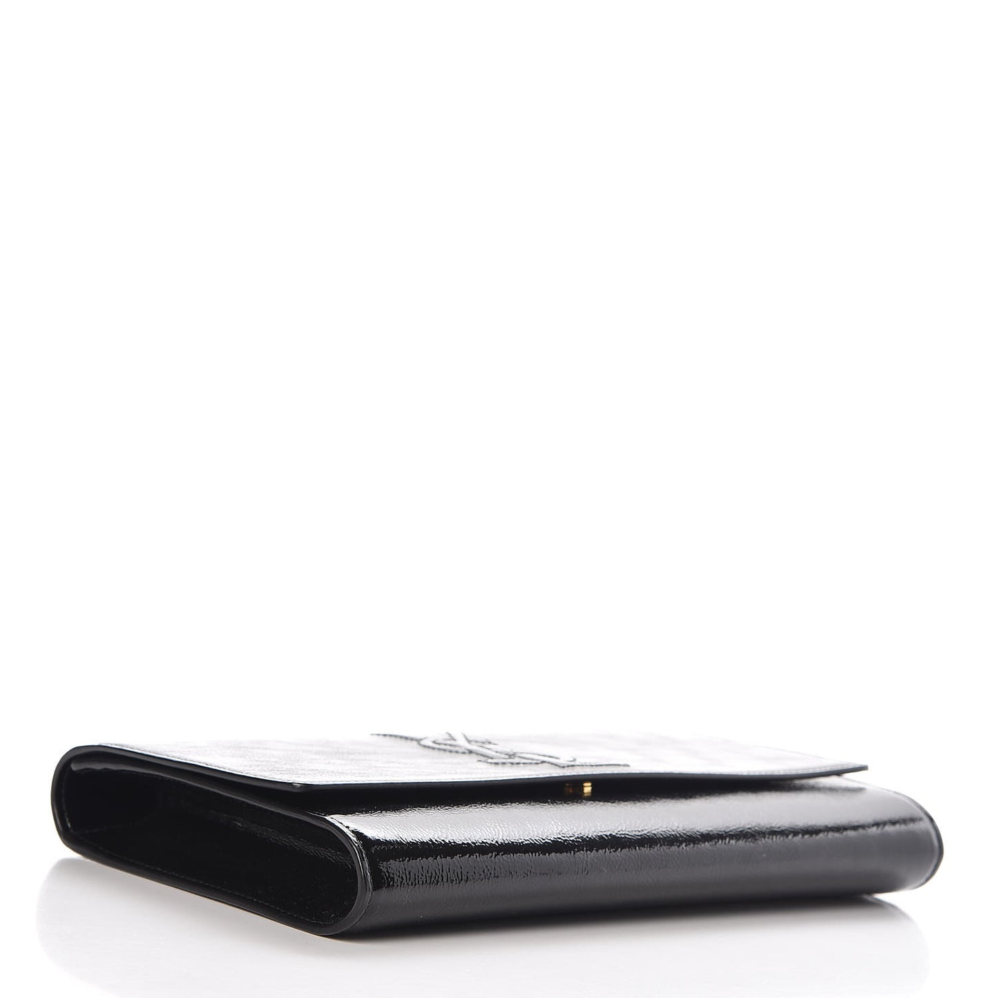 Textured Patent Monogram Large Belle De Jour Clutch Black