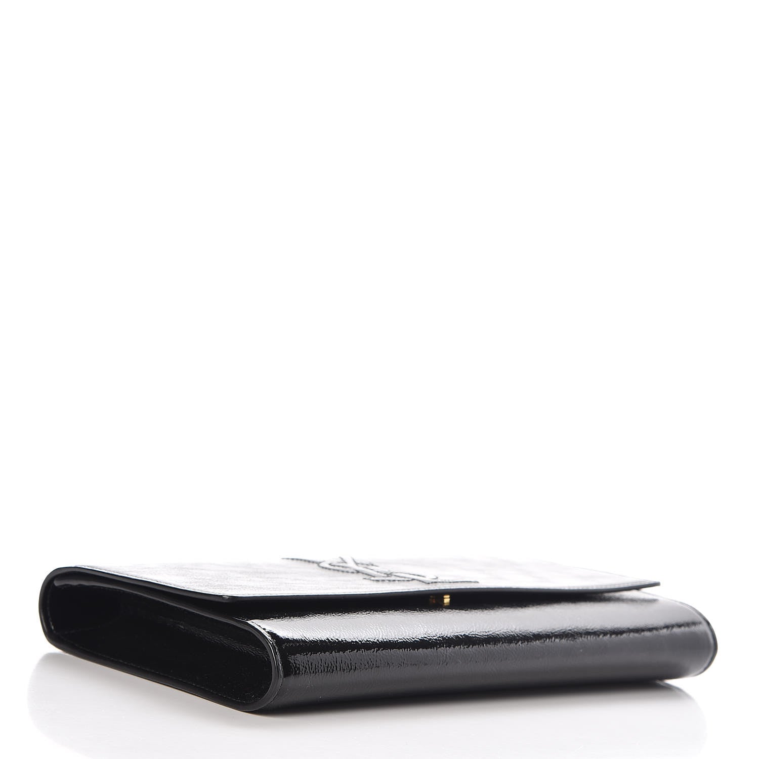 Saint Laurent Textured Patent Monogram Large Belle De Jour Clutch Black 4 of 6