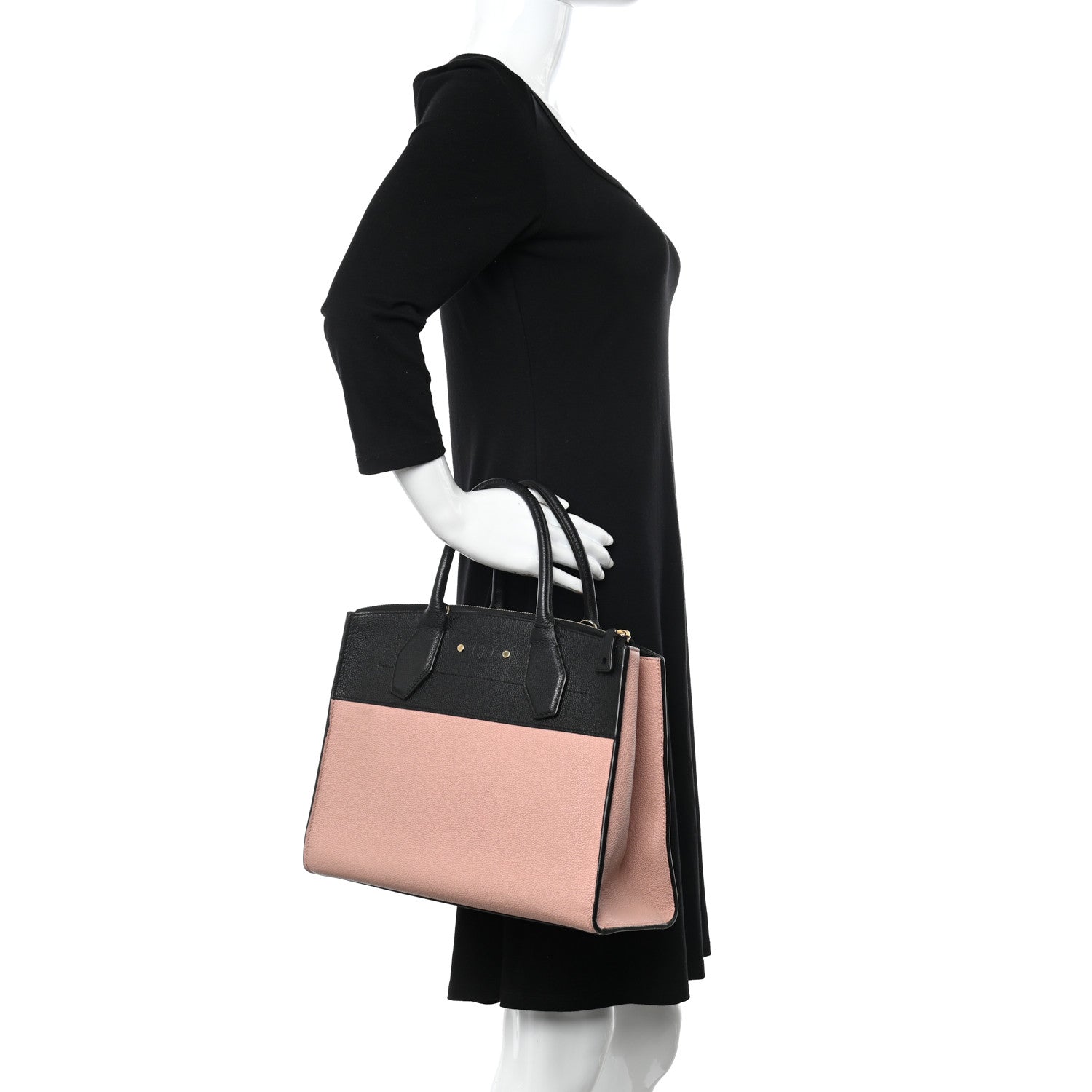 Louis Vuitton Calfskin City Steamer MM Magnolia Black 2 of 11