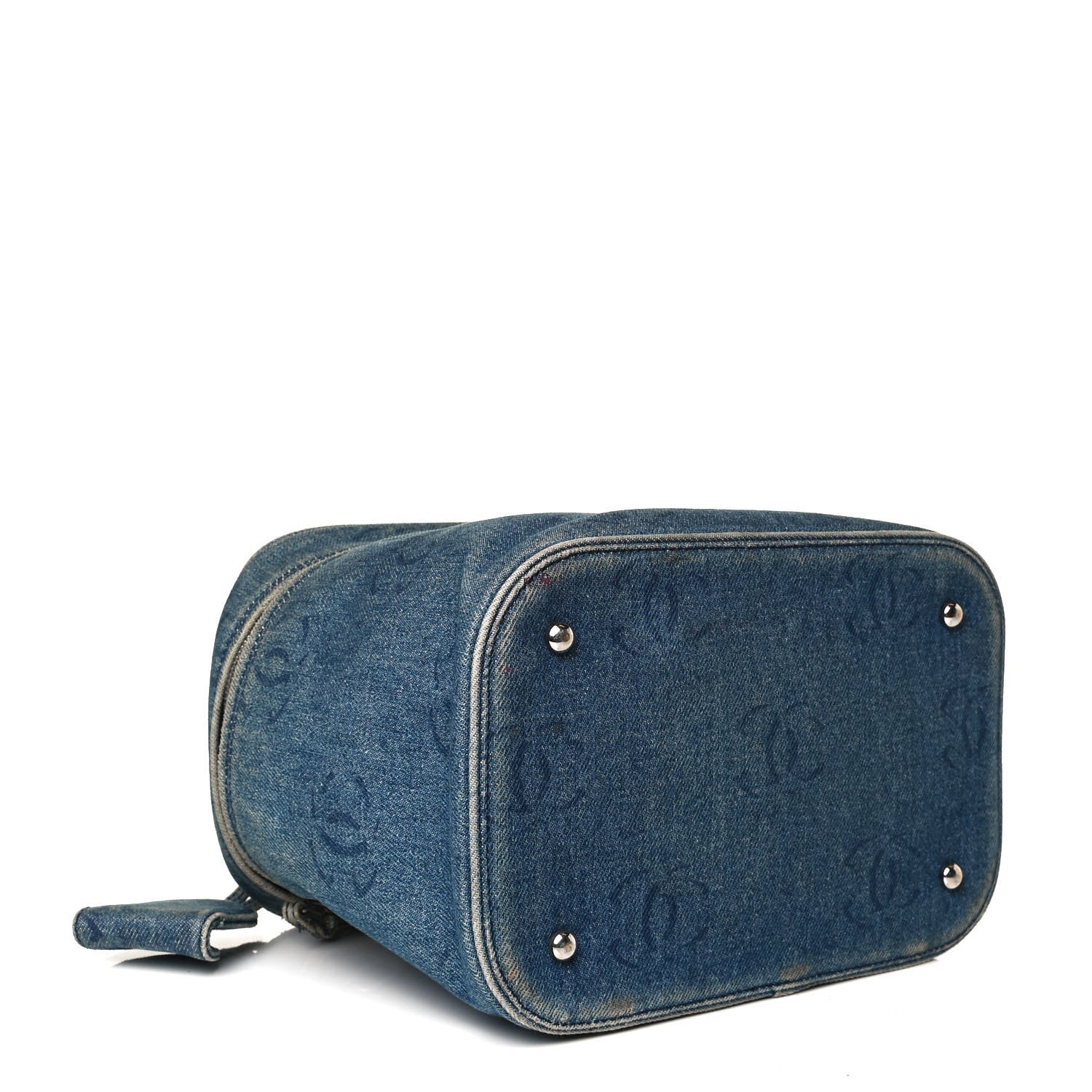 Chanel Denim Vanity Cosmetic Case Blue 4 of 19