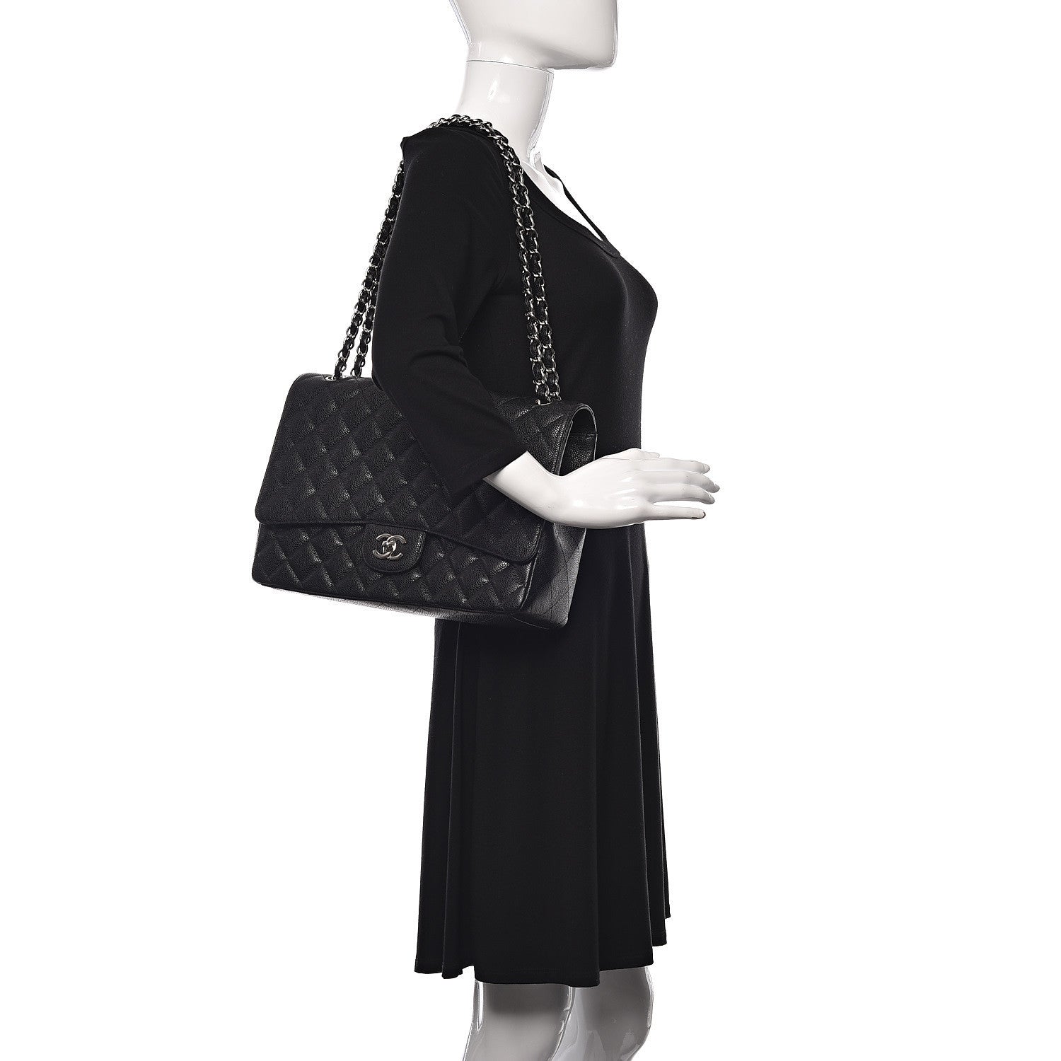 Chanel Caviar Quilted Maxi Single Flap Black 2 of 11