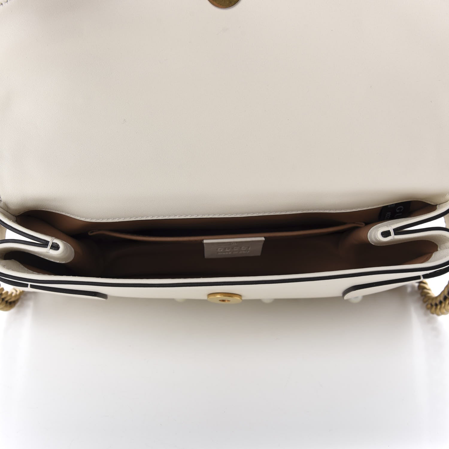 Gucci Nappa Pearl Studded Mini Queen Margaret Broadway Shoulder Bag Mystic White 5 of 11