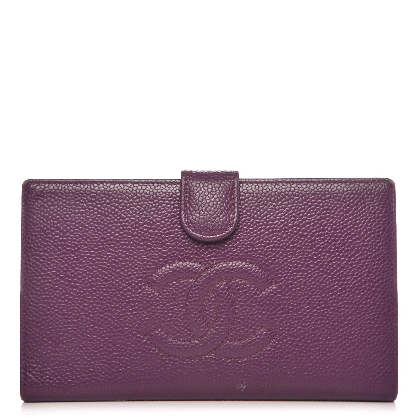 Caviar Timeless CC Zipped Pocket Wallet Purple