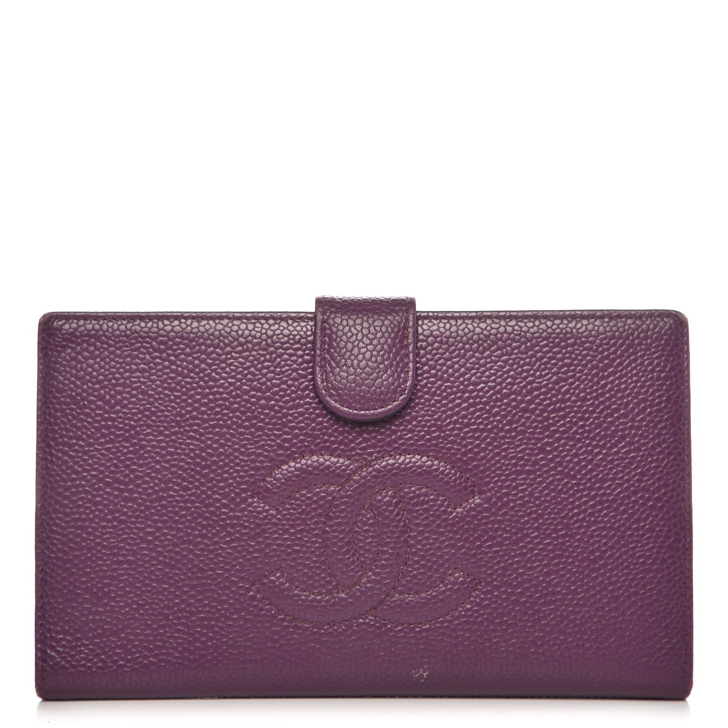 Chanel Caviar Timeless CC Zipped Pocket Wallet Purple 1 of 15