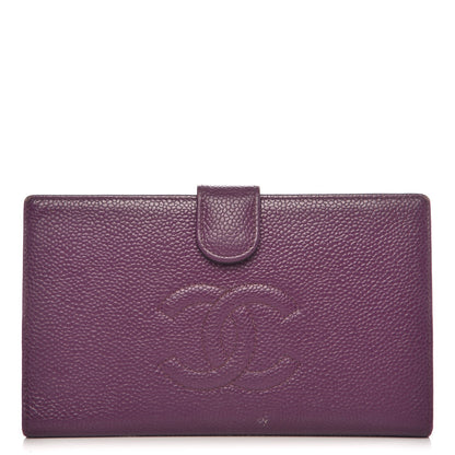 Chanel Caviar Timeless CC Zipped Pocket Wallet Purple 1 of 15