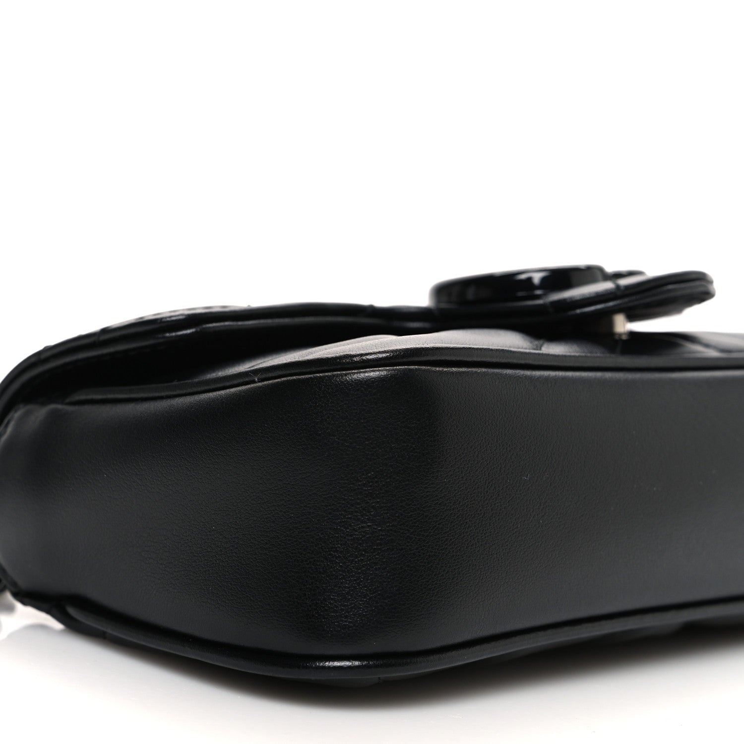 Gucci Calfskin Matelasse Monochrome GG Marmont Chain Belt Bag Black 9 of 10