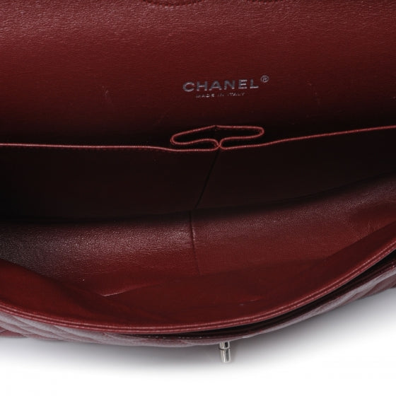 Caviar Quilted Maxi Double Flap Red