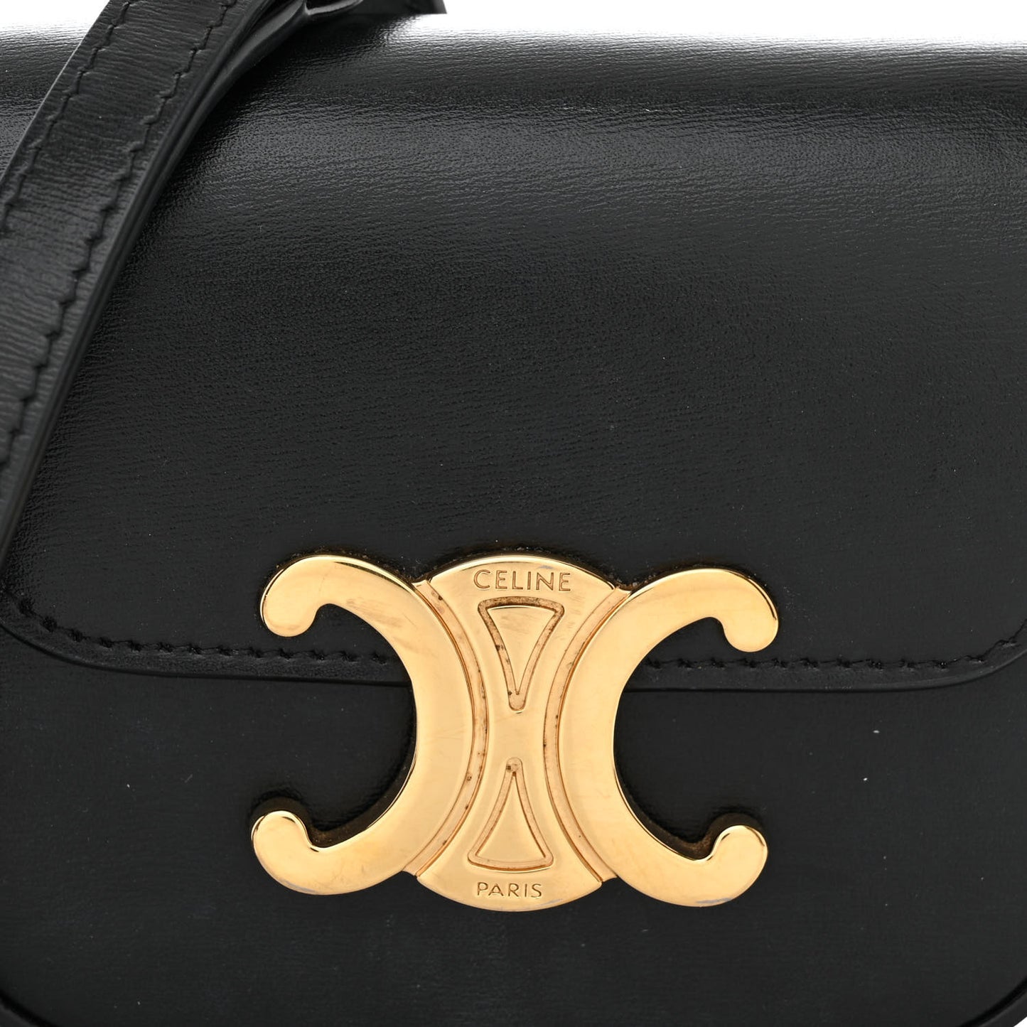 Shiny Calfskin Mini Triomphe Black