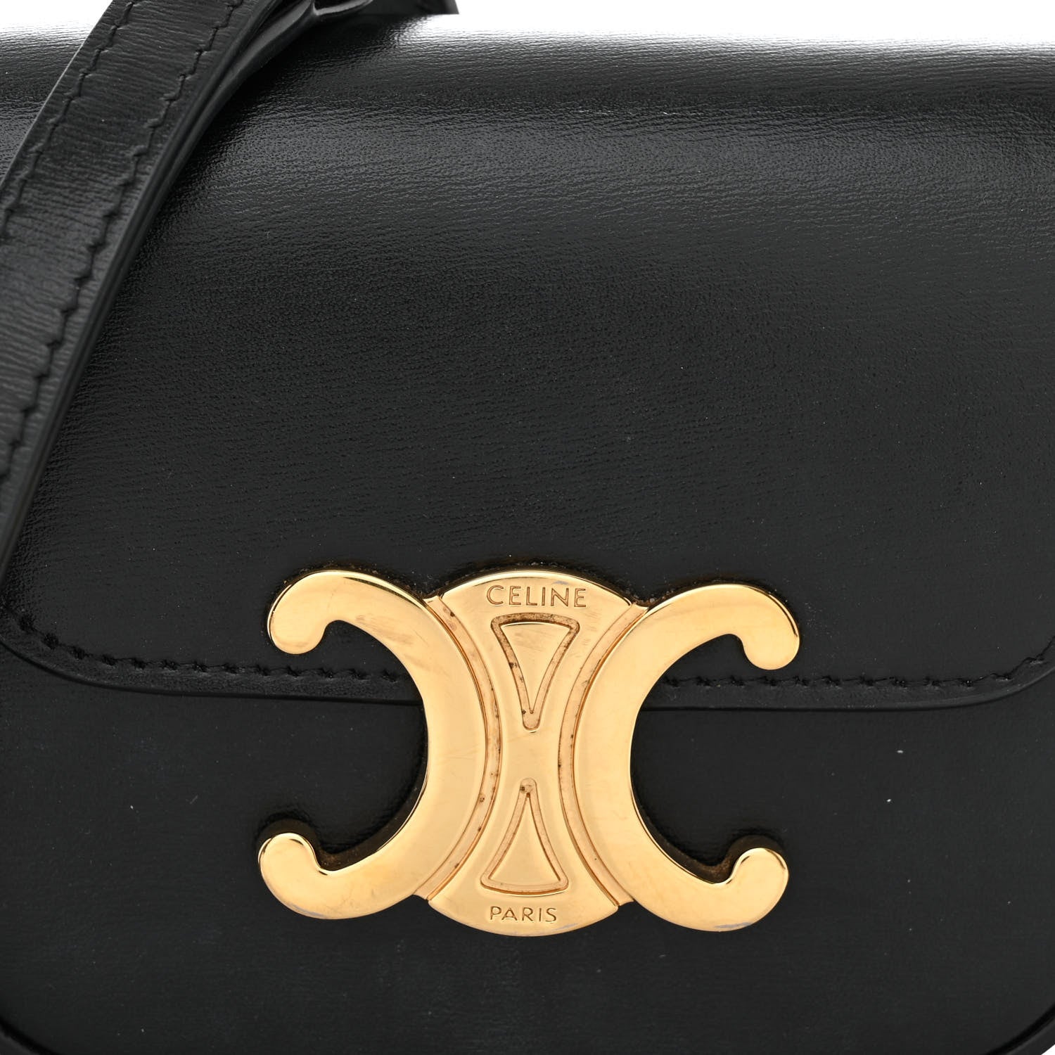 Celine Shiny Calfskin Mini Triomphe Black 9 of 13