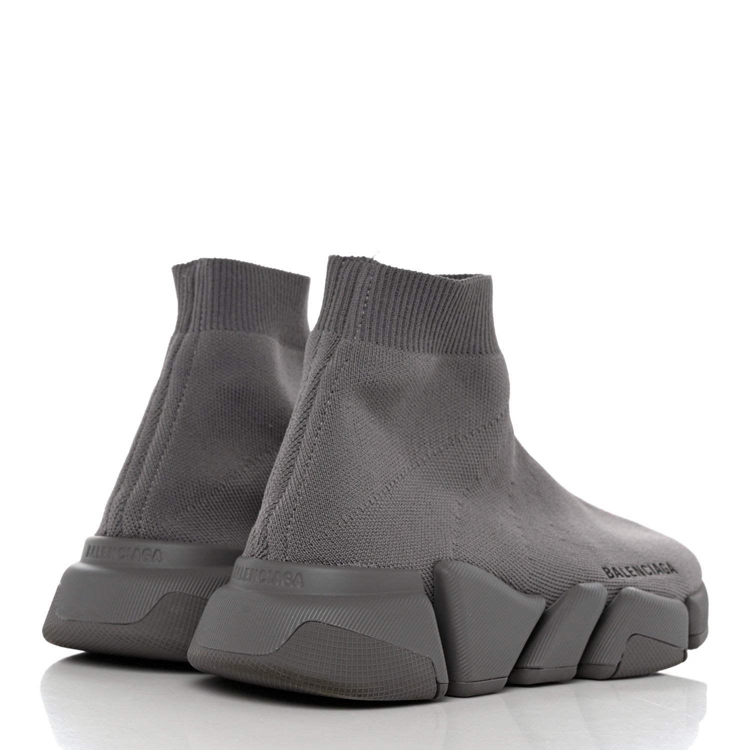 Balenciaga Technical 3D Recycled Knit Womens Speed 2.0 Sneakers 38 Monocolor Grey 4 of 8