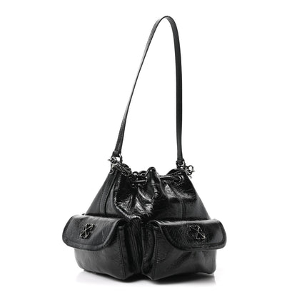Off-White Calfskin Dumbo B Chain Pocket Bucket Bag Black 3 of 9