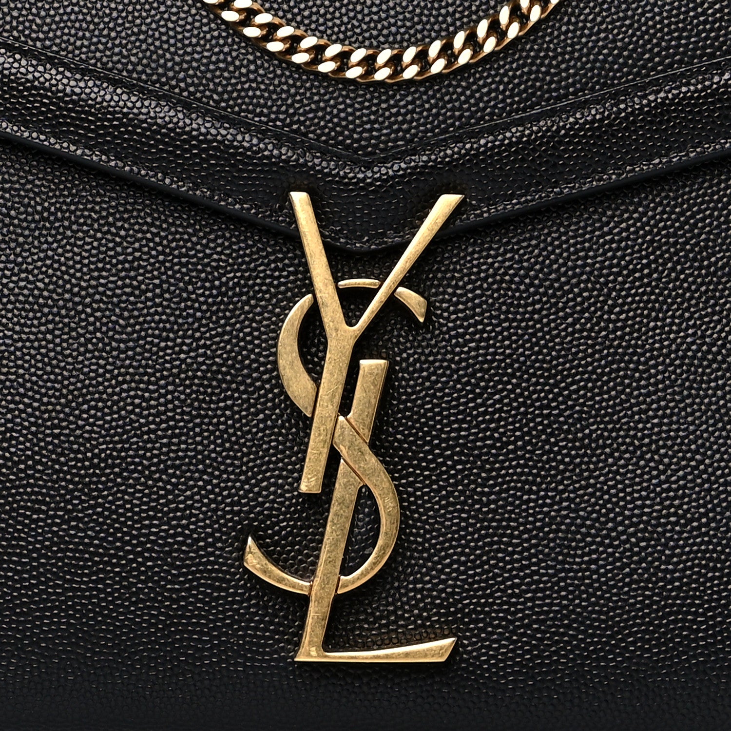 Saint Laurent Grain De Poudre Monogram Cassandra Chain Wallet Black 8 of 10