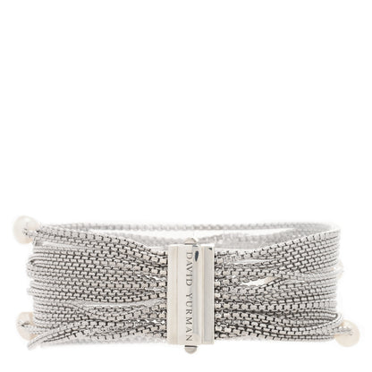 David Yurman Sterling Silver Pearl Sixteen-Row Chain Bracelet 2 of 3