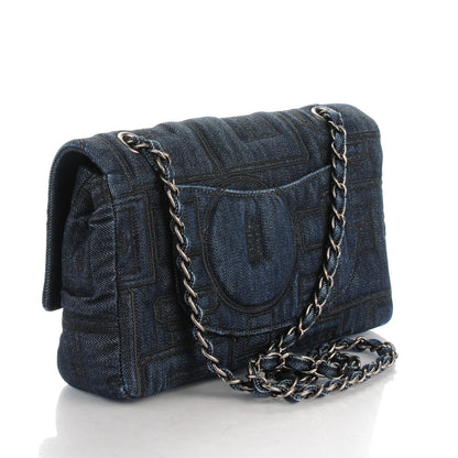 Chanel Denim Embroidered Jumbo Perfume Bottle Flap Blue 3 of 8