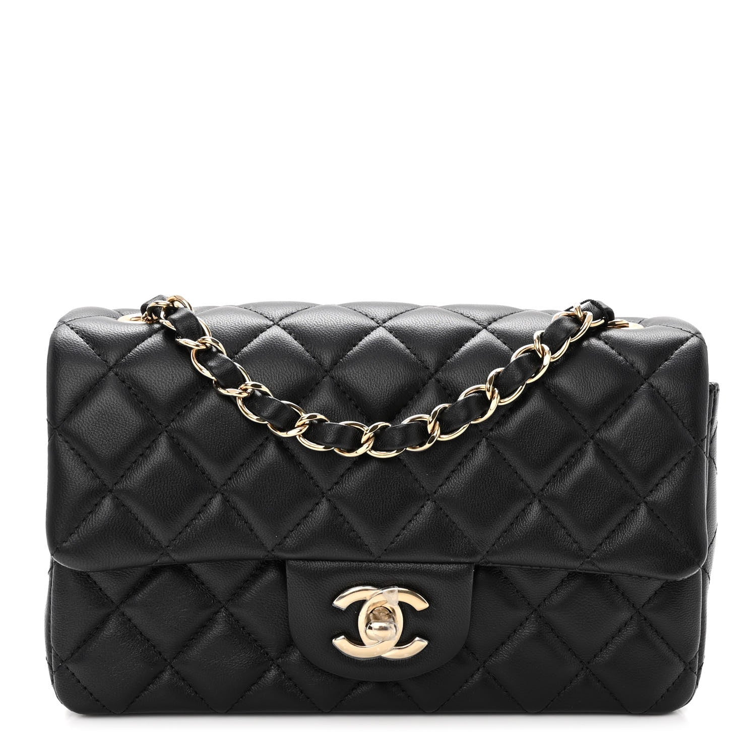 Chanel Lambskin Quilted Mini Rectangular Flap Black 1 of 10