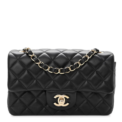 Chanel Lambskin Quilted Mini Rectangular Flap Black 1 of 10