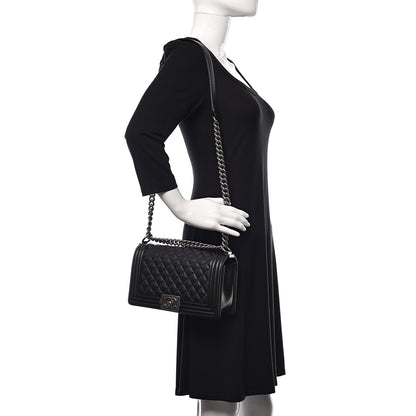 Chanel Caviar Quilted Medium Boy Flap Black 2 of 11