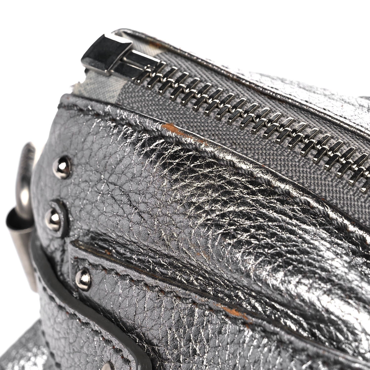 Chloe Metallic Calfskin Paddington Satchel Silver 11 of 12