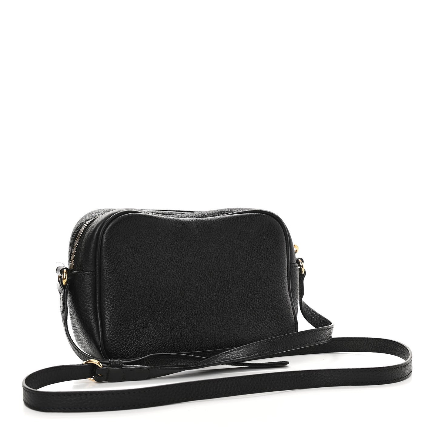 Pebbled Calfskin Small Soho Disco Bag Black
