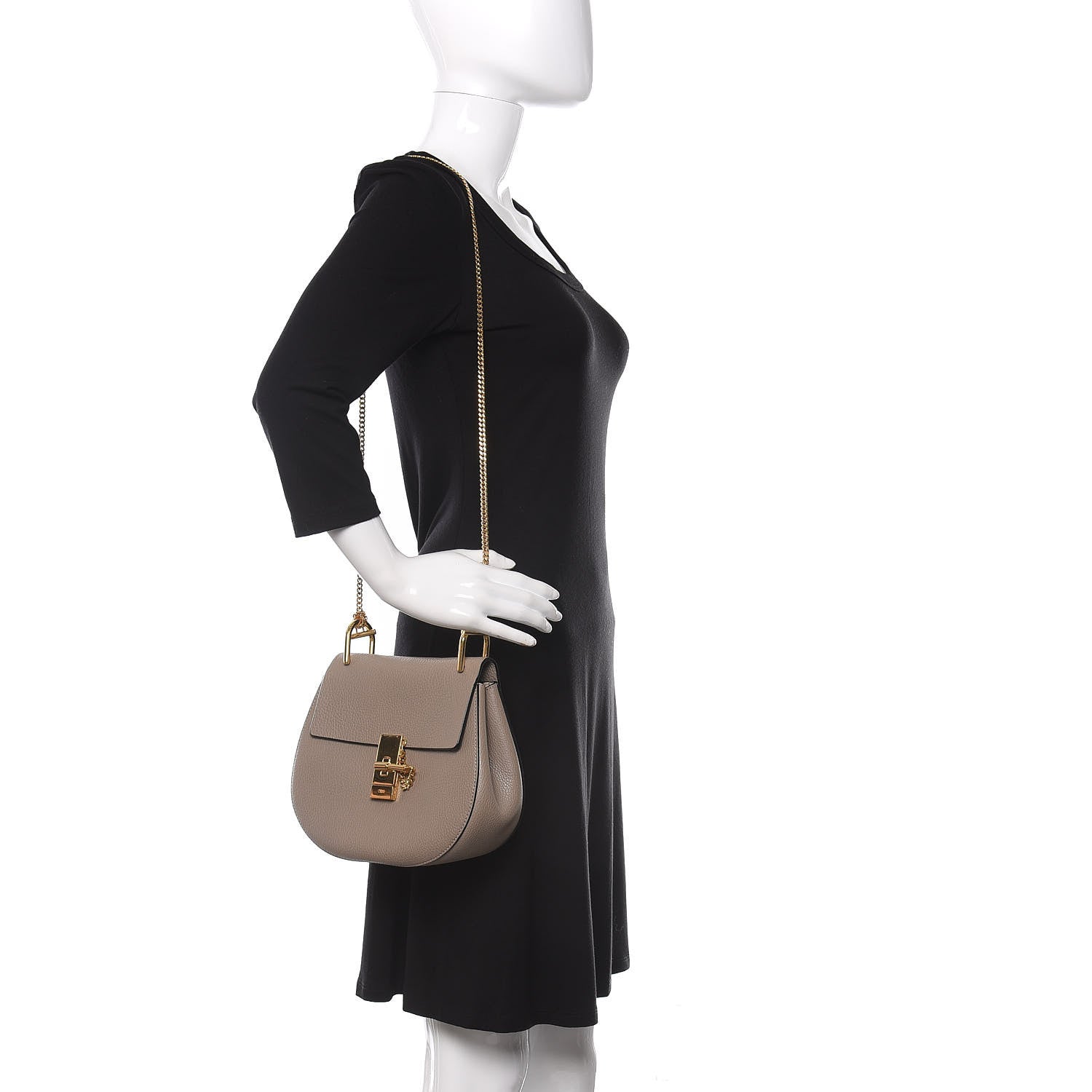 Chloe Grained Lambskin Drew Shoulder Bag Motty Grey 2 of 9