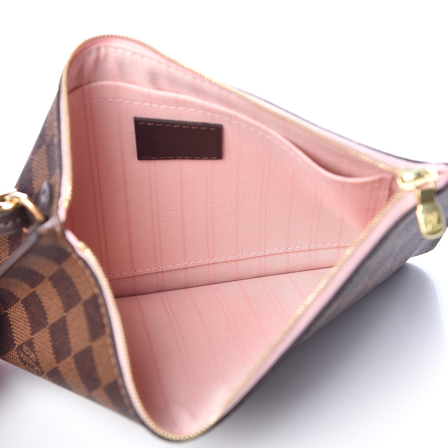 Louis Vuitton Damier Ebene Neverfull MM GM Pochette Rose Ballerine 6 of 7