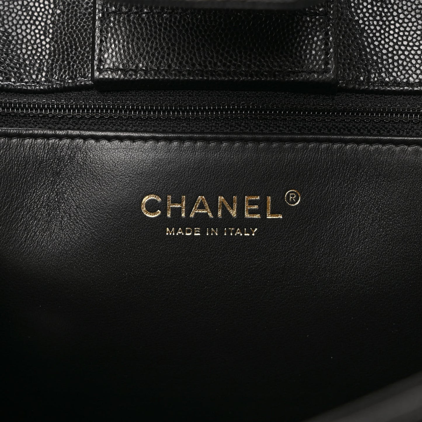Caviar Quilted Large Shopping Tote Black