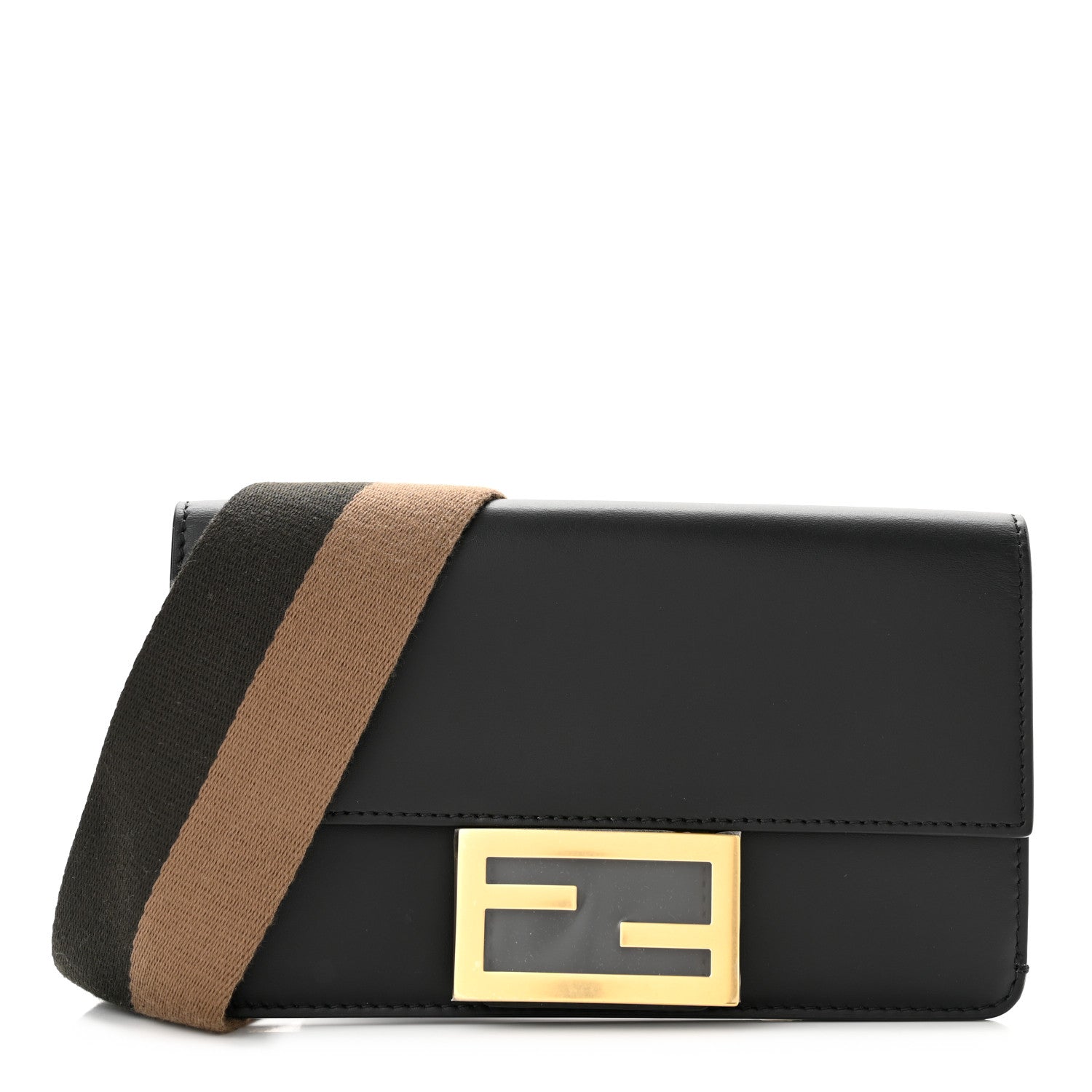 Fendi Vitello King Mini Flat Baguette Black 1 of 10