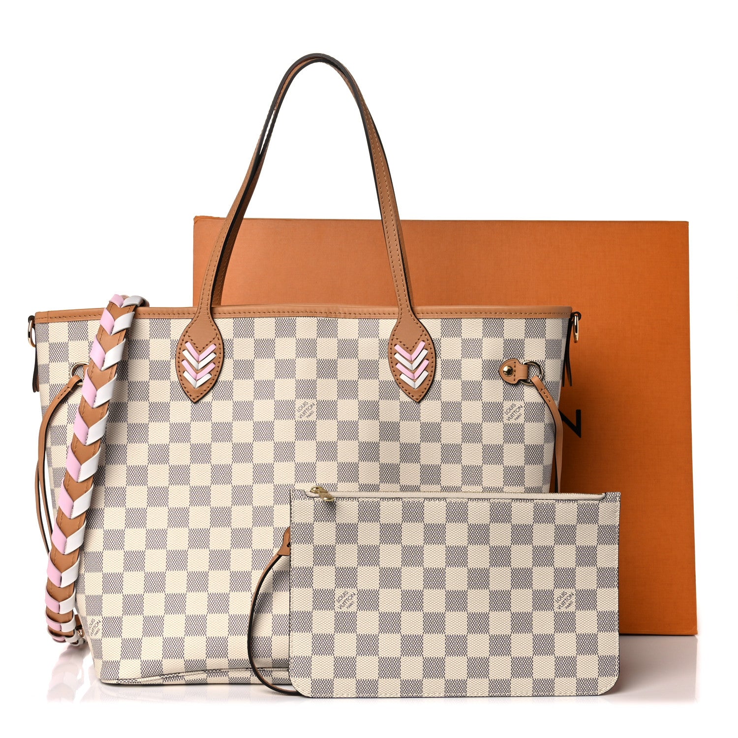 Louis Vuitton Damier Azur Braided Neverfull MM Orange 12 of 12