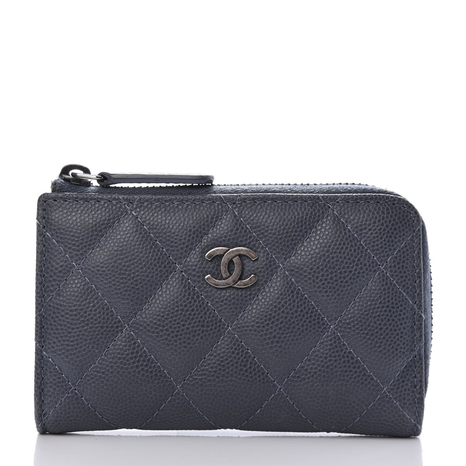 Chanel Caviar Quilted Key Holder Case Grey 3 of 9