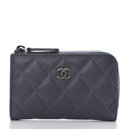 Chanel Caviar Quilted Key Holder Case Grey 3 of 9