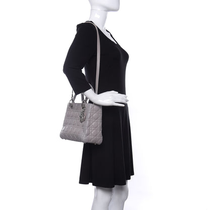 Christian Dior Lambskin Cannage Medium Lady Dior Grey 2 of 9