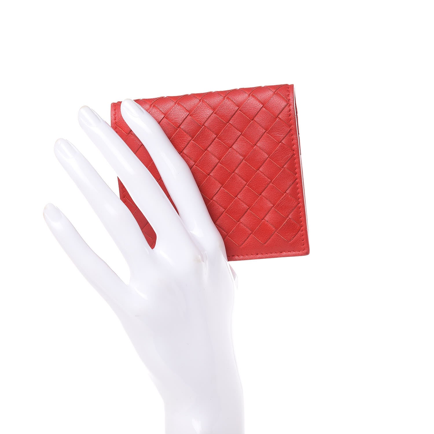 Bottega Veneta Nappa Intrecciato Card Holder Red 2 of 9