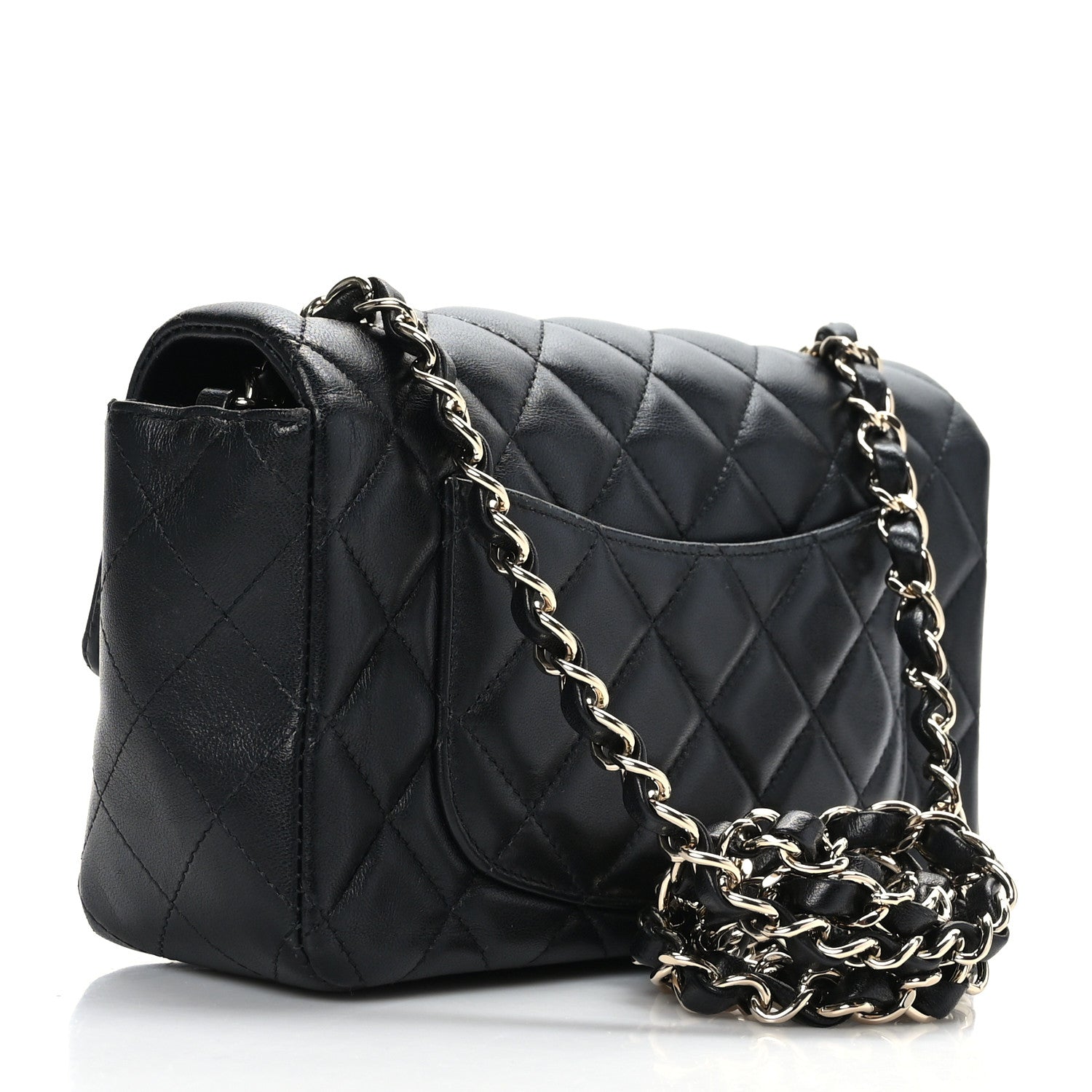 Chanel Lambskin Quilted Mini Rectangular Flap Black 3 of 9