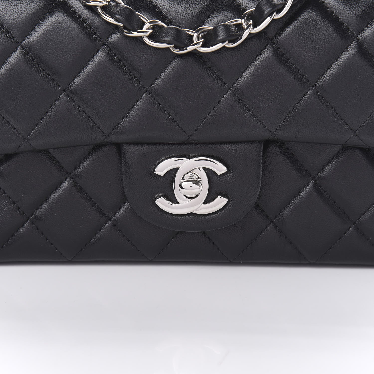 Chanel Lambskin Quilted Mini Rectangular Flap Black 10 of 11