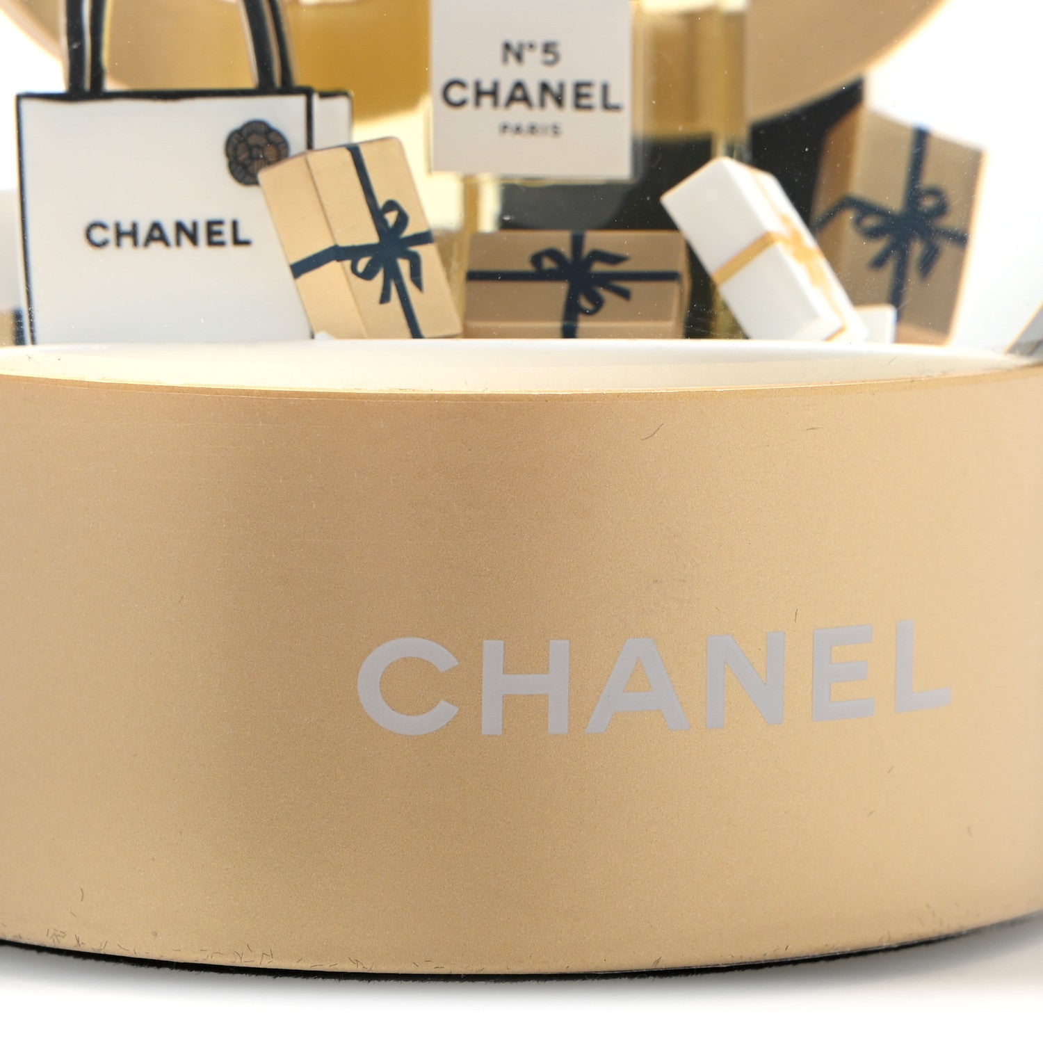 Chanel Glass CC Shopping Bag Snow Globe Gold 5 of 6